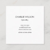 エレガント枠絵を描付き白ストライプの スクエア名刺 (裏面)