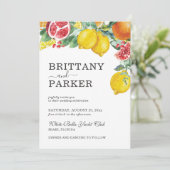 エレガント柑橘系水彩植物体結婚属 招待状 (スタンド正面)