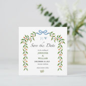 エレガント柑橘類モノグラムの結婚類 招待状 (スタンド正面)