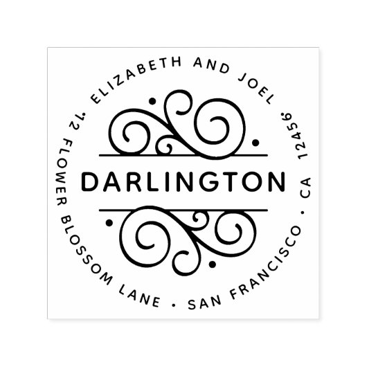 エレガント栄えたラウンドクラシック差出人住所 セルフインキングスタンプ (デザイン)