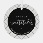 エレガント栄養士パーソナライズされた ガラスオーナメント (裏面)