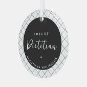 エレガント栄養士パーソナライズされた ガラスオーナメント (正面左)