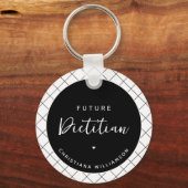 エレガント栄養士パーソナライズされた キーホルダー (正面)