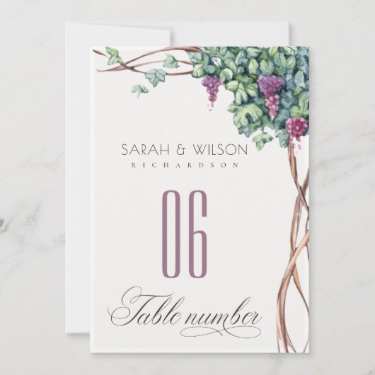 エレガント株の結婚表番号 招待状 (正面)