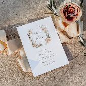 エレガント桃とセージフローラ保存日 招待状