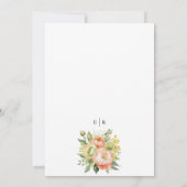 エレガント桃と緑のフローラの結婚葉 招待状 (裏面)