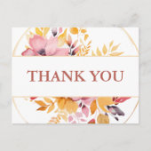 エレガント桃と金ゴールド結婚の感謝 ポストカード (正面)