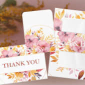 エレガント桃と金ゴールド結婚の感謝 ポストカード