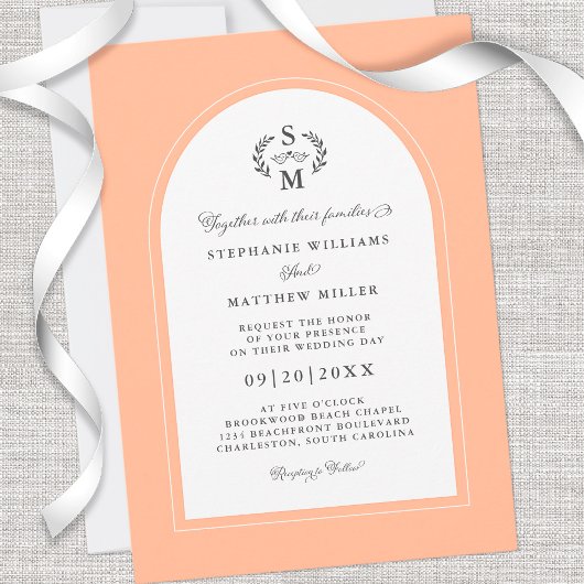 エレガント桃の書道クレストアー結婚チ 招待状