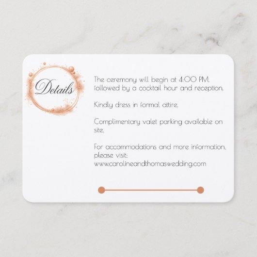 エレガント桃の結婚スパークル書道 エンクロージャーカード (正面)