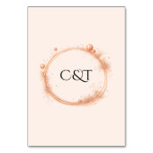 エレガント桃の結婚スパークル書道 テーブルナンバー (裏面)