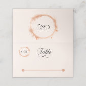 エレガント桃の結婚スパークル書道 プレイスカード (外部開封)