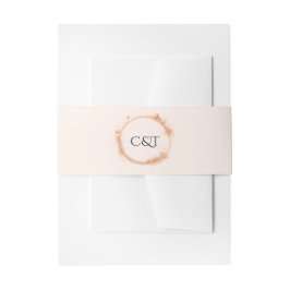 エレガント桃の結婚スパークル書道 招待状ベリーバンド