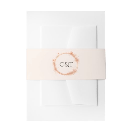 エレガント桃の結婚スパークル書道 招待状ベリーバンド (正面例)