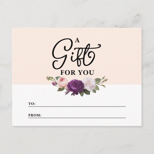 エレガント桃フローラショップ商品券カード ポストカード (正面)