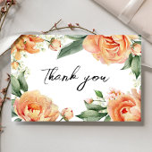 エレガント桃フローラ結婚ズ サンキューカード