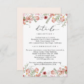 エレガント桃フローラ詳細結婚ズ エンクロージャーカード (正面/裏面)