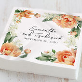 エレガント桃結婚フローラカスタム スタンダードカクテルナプキン