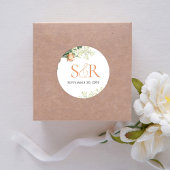 エレガント桃結婚フローラカスタム ラウンドシール