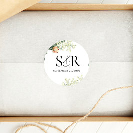 エレガント桃結婚フローラカスタム ラウンドシール