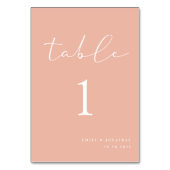 エレガント桃結婚夏 テーブルナンバー (正面)