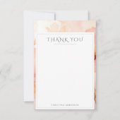 エレガント桃結婚花サンキューカード サンキューカード (正面)