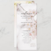 エレガント桜ピンクフローラさくらんぼ結婚ブロッサム プログラム (正面/裏面)