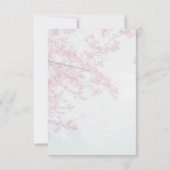 エレガント桜ピンクフローラさくらんぼ結婚ブロッサム 出欠カード (裏面)