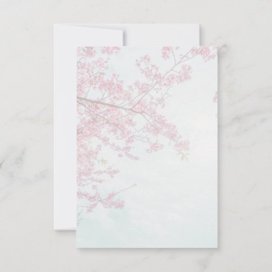 エレガント桜ピンクフローラさくらんぼ結婚ブロッサム 出欠カード (裏面)