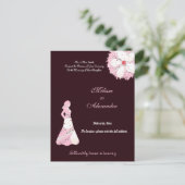 エレガント桜ブラックピンクフローラシックなシルエット ポストカード (スタンド正面)