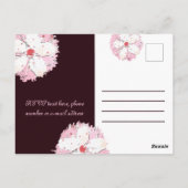 エレガント桜ブラックピンクフローラシックなシルエット ポストカード (裏面)