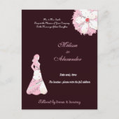 エレガント桜ブラックピンクフローラシックなシルエット ポストカード (正面)