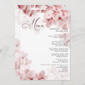 エレガント桜分岐モダン春の結婚式 メニュー (正面/裏面)