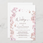 エレガント桜分岐モダン春 招待状 (正面/裏面)