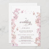 エレガント桜分岐モダン春 招待状 (正面/裏面)