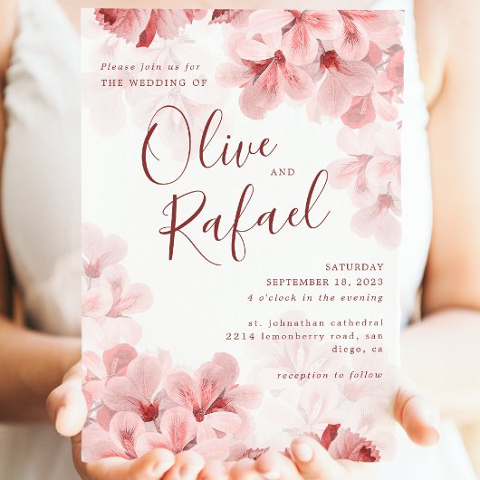 エレガント桜分岐モダン春 招待状