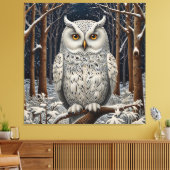 エレガント棒白樹林冬 キャンバスプリント (インサイチュ (リビング))