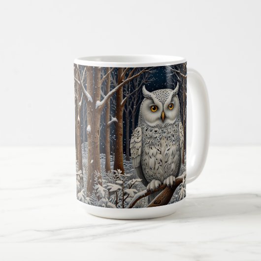 エレガント棒白樹林冬 コーヒーマグカップ (正面右)