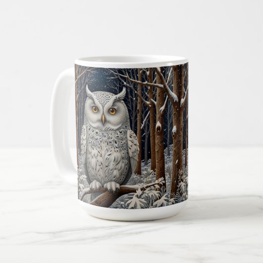 エレガント棒白樹林冬 コーヒーマグカップ (正面左)