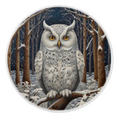 エレガント棒白樹林冬 セラミックノブ (正面)