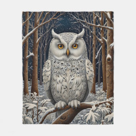 エレガント棒白樹林冬 フリースブランケット