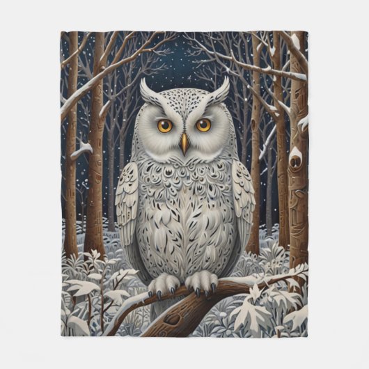 エレガント棒白樹林冬 フリースブランケット (正面)
