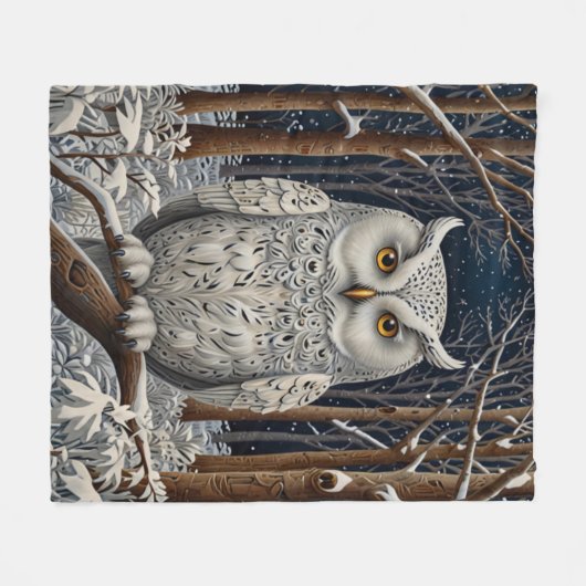 エレガント棒白樹林冬 フリースブランケット (正面(横))