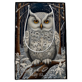 エレガント棒白樹林冬 ミディアムペーパーバッグ