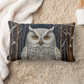 エレガント棒白樹林冬 ランバークッション (ブランケット)