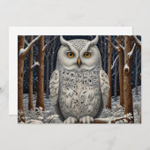 エレガント棒白樹林冬 招待状 (正面/裏面)