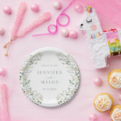 エレガント植物の緑のフローラ結婚ズ ペーパープレート (パーティー)