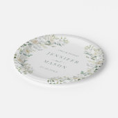 エレガント植物の緑のフローラ結婚ズ ペーパープレート (アングル)