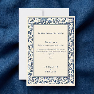 エレガント植物フローラ結婚サンキューカード サンキューカード