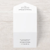 エレガント植物モノグラ結婚ムの黒金ゴールド箔 オールインワン招待状 (外側)